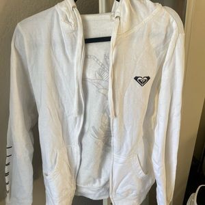 White zip up hoodie